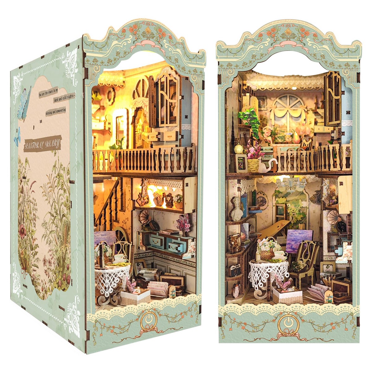 Countryside Diary Book Nook Kit DIY Miniature Cottage Scene with LED Lights