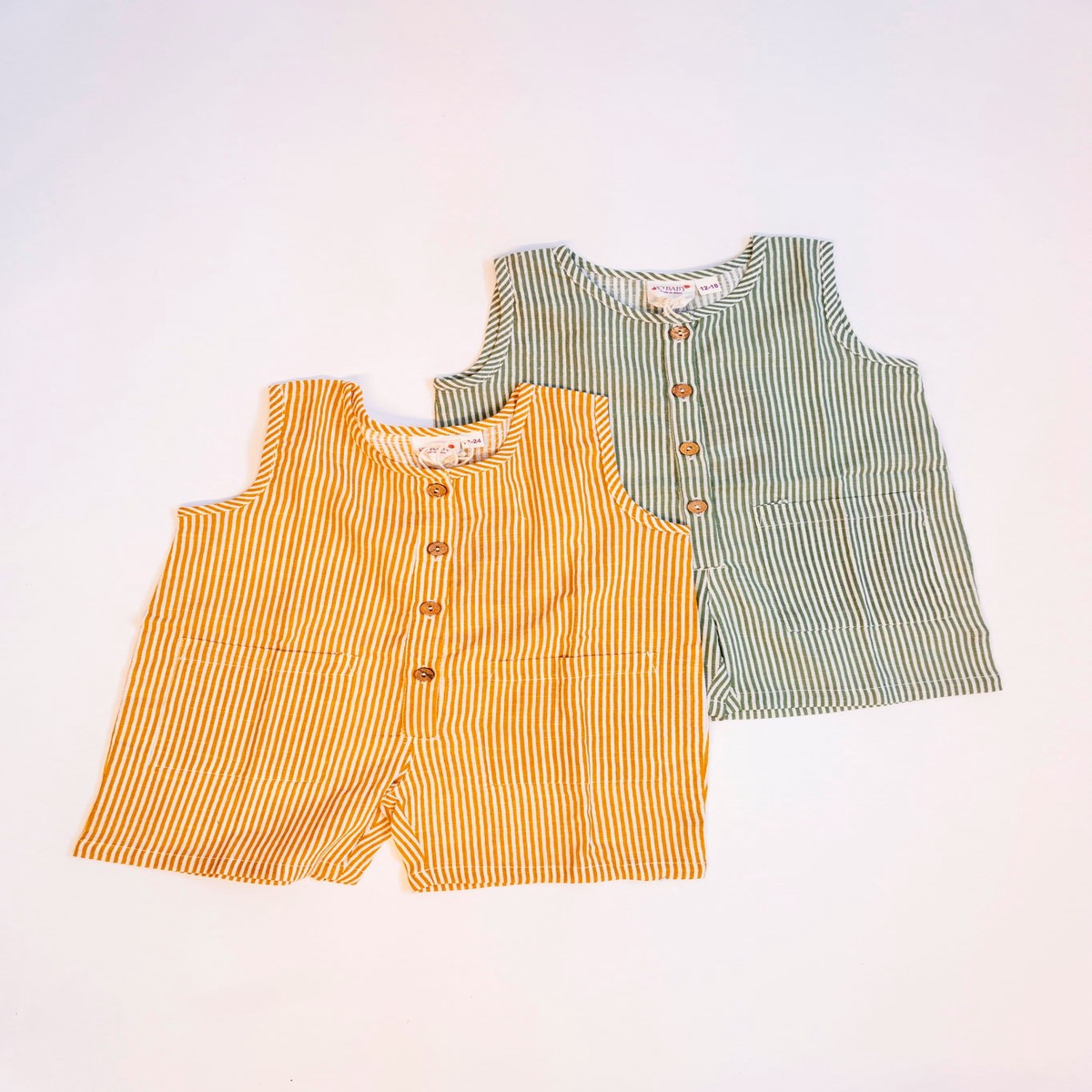 Mustard Stripe Short Jon Jon