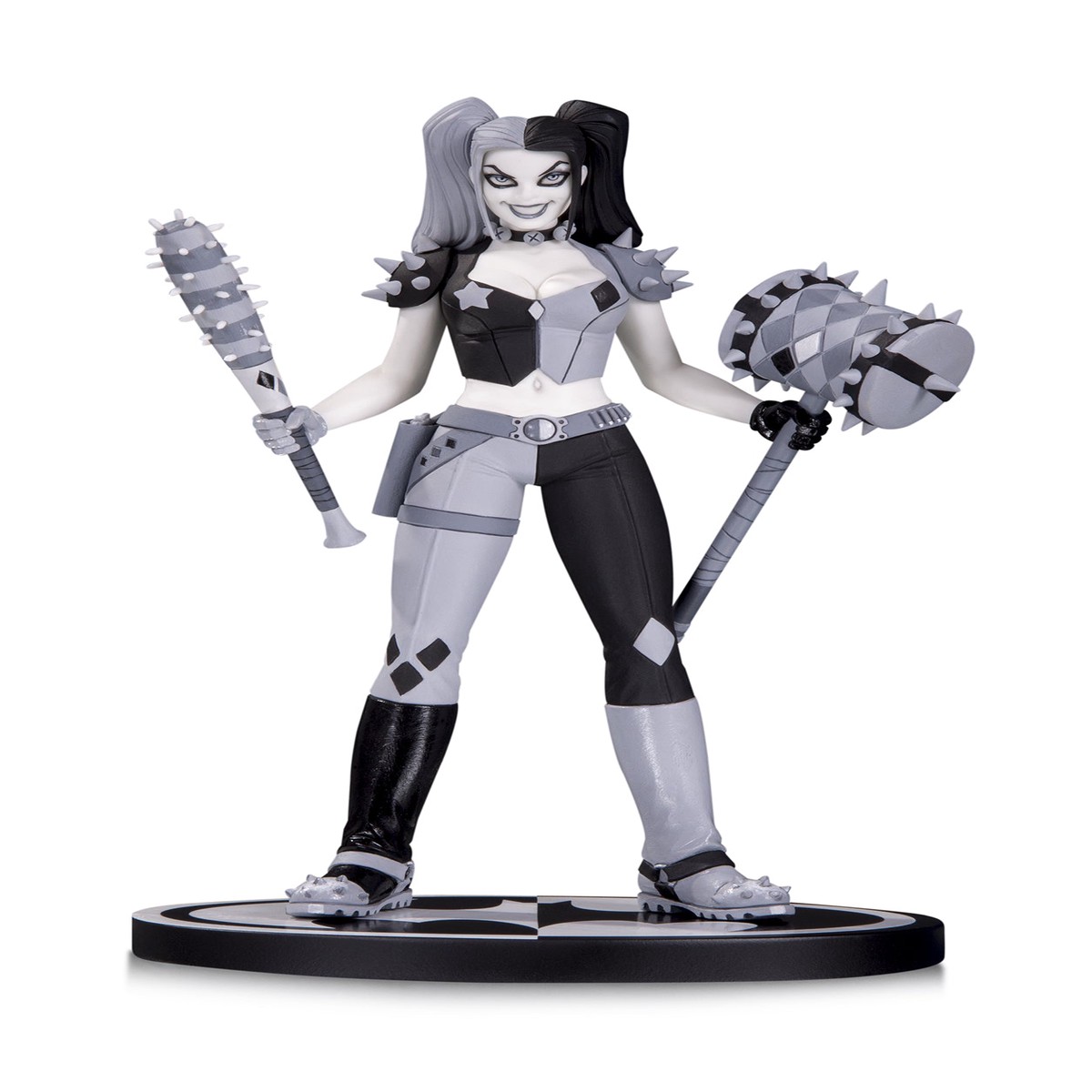 BATMAN BLACK WHITE STATUE HARLEY BY AMANDA CONNER