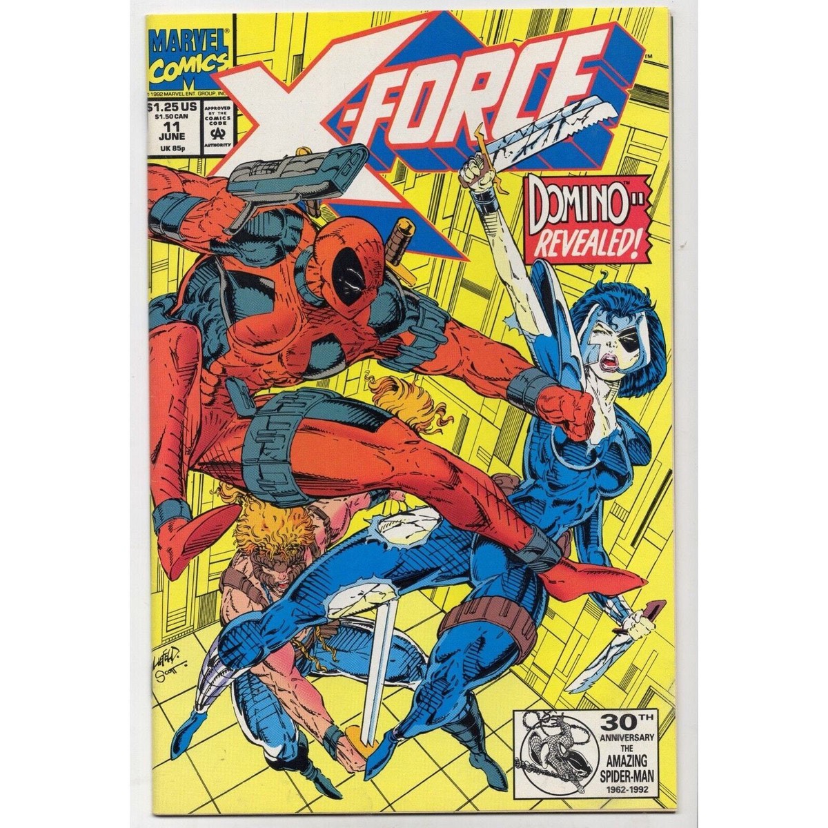 X-Force 11 Marvel Comics (1992) Deadpool 1st App Domino (b)