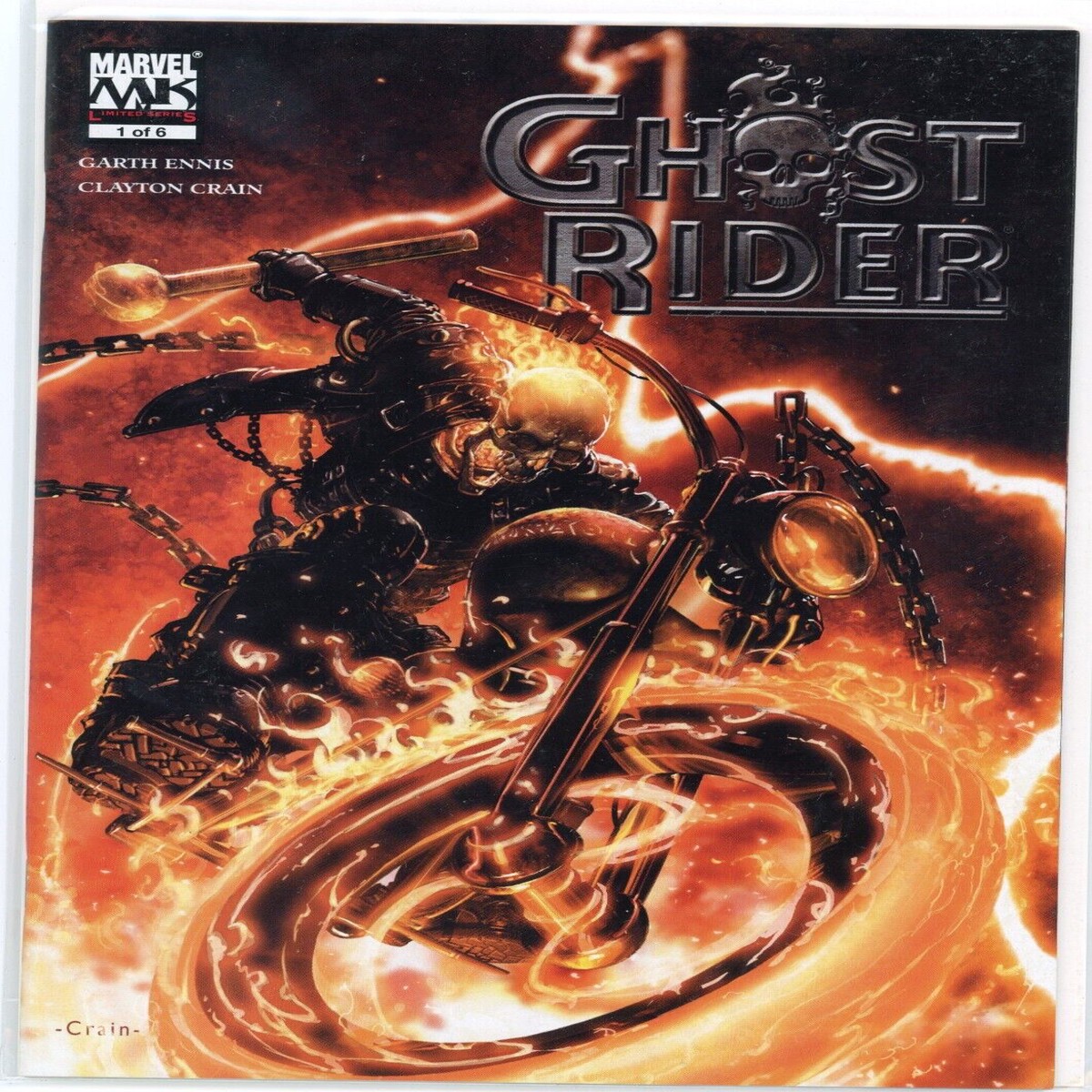 Ghost Rider 1-6 Marvel Comics (2005) Full Mini-Series Run Ennis Crain