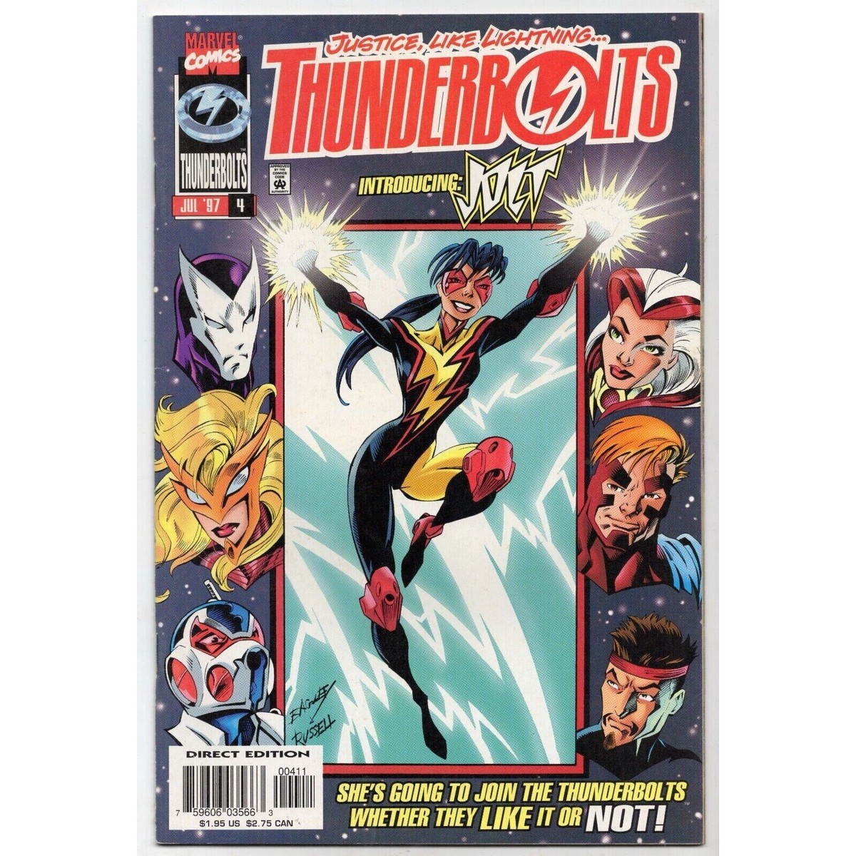 Thunderbolts 4 Marvel Comics (1997) 1st App Jolt