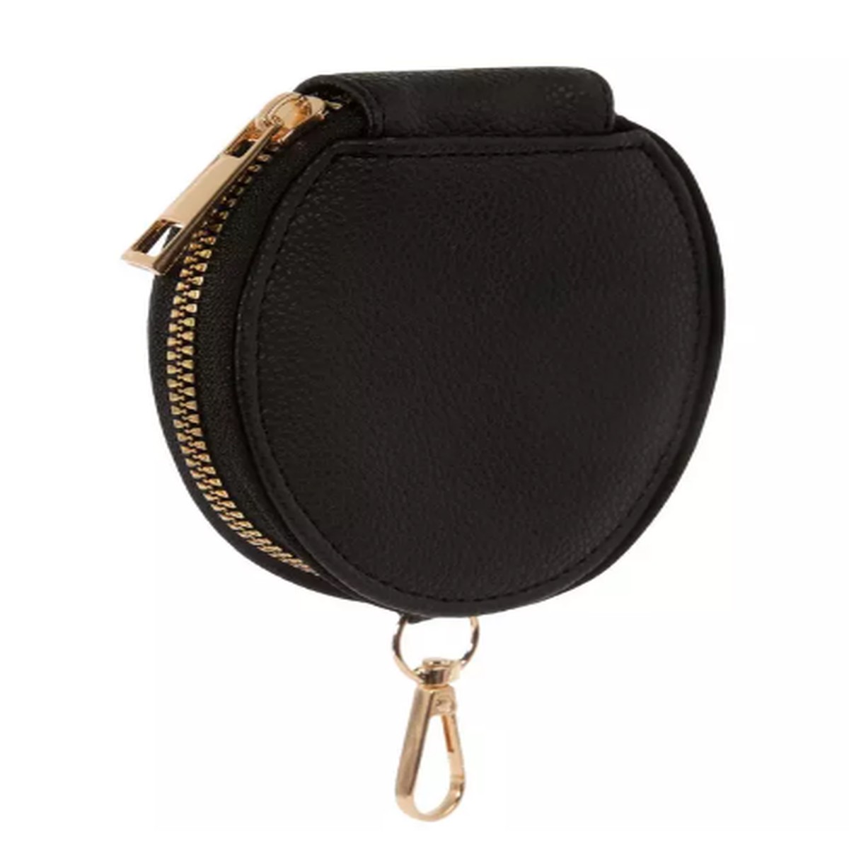 Round Black Zipper Keychain