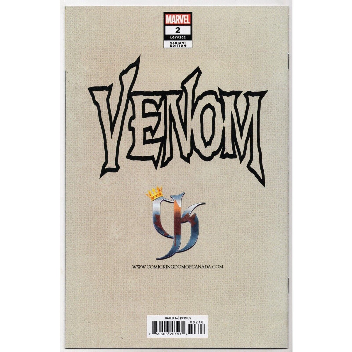 Venom 2 (LGY 202) Marko Mastrazzo Comic Kingdom of Canada Variant