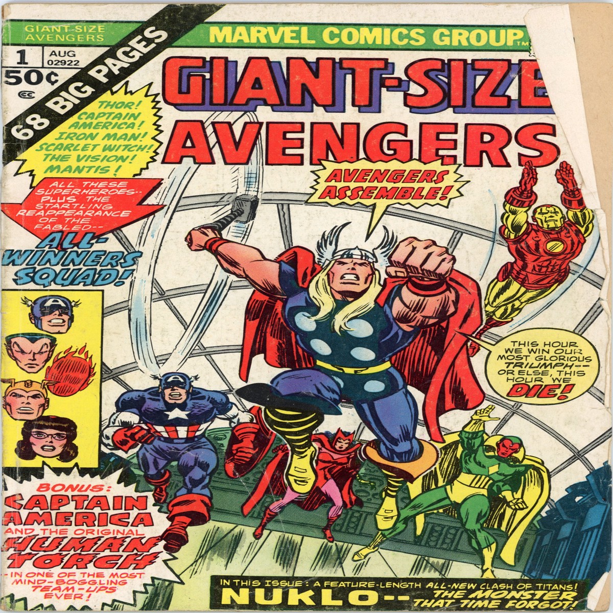 (retake photo) Giant-Size Avengers 1 Marvel Comics (1973) GD