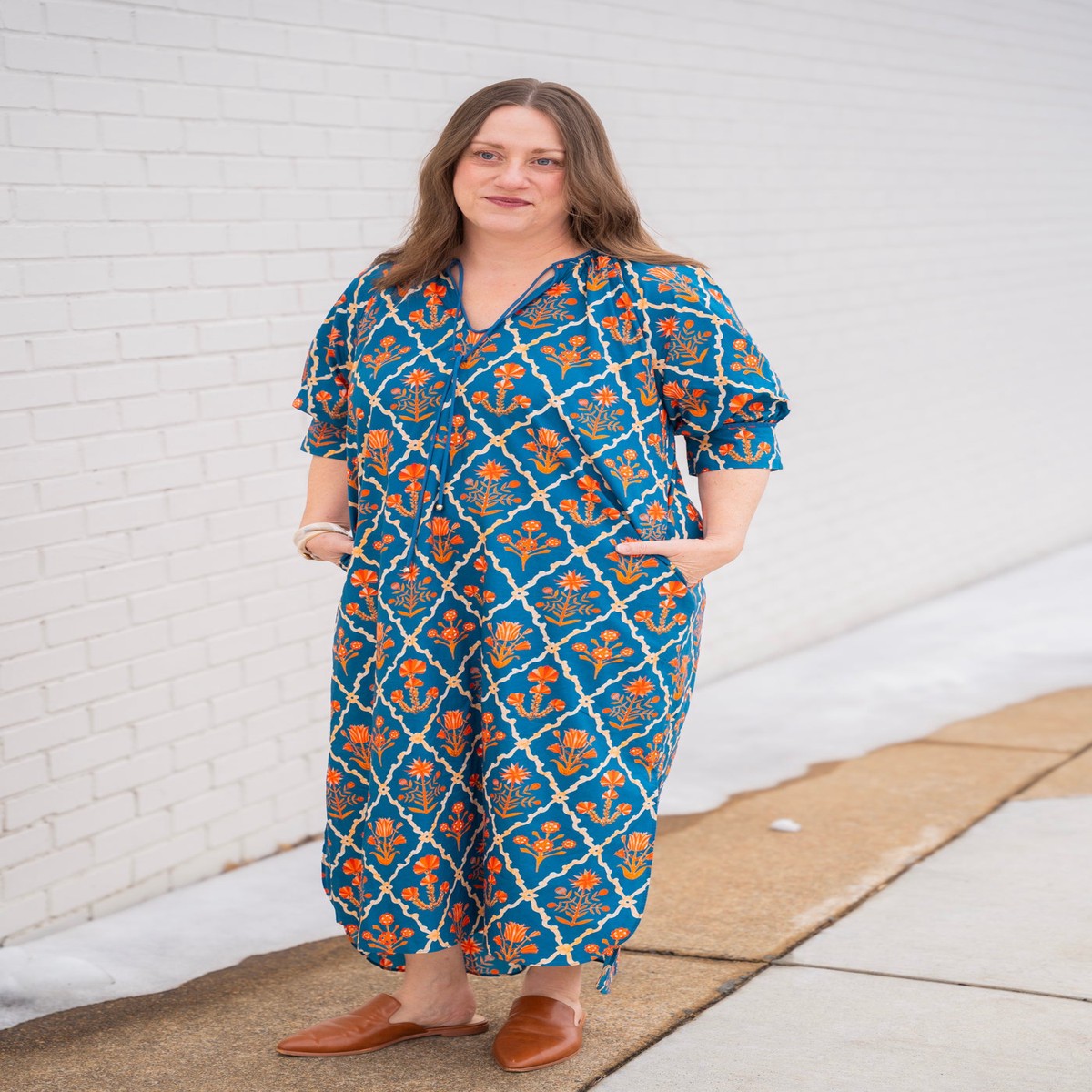 Angie Geometric Midi Dress