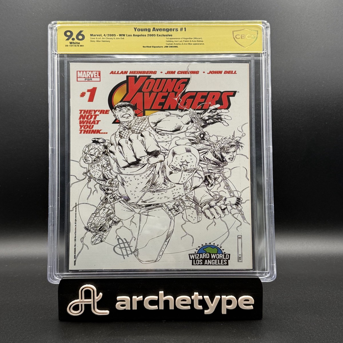 Young Avengers 1 Marvel (2005) CBCS 96 NM WW Los Angeles 2005 Cheung Signed