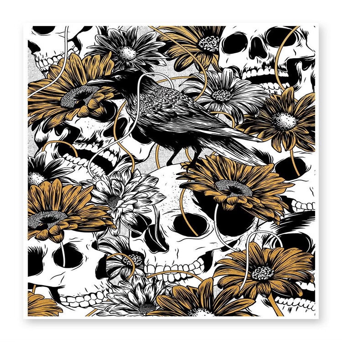 Skull Flower Art Print