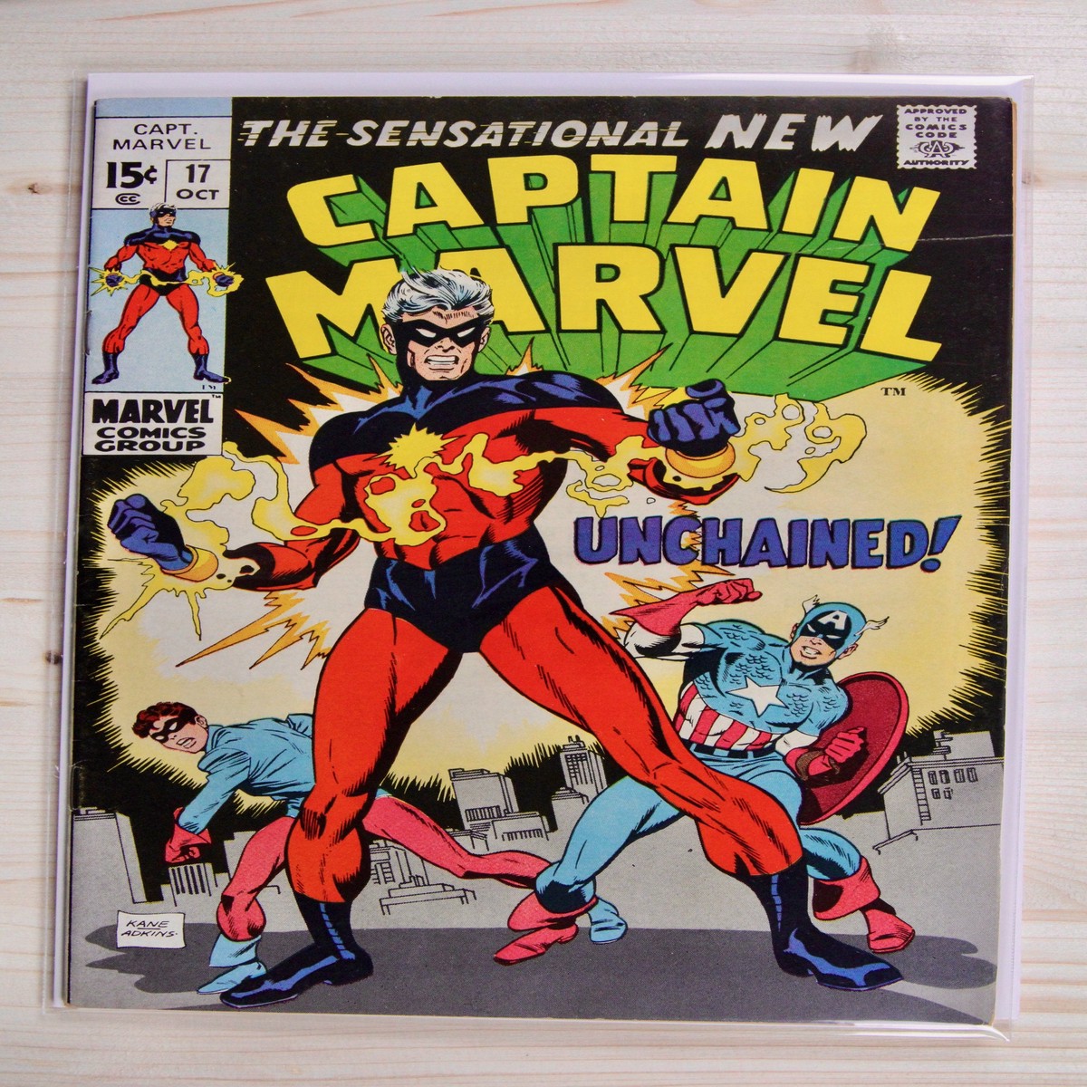 Captain Marvel 17 Marvel (1969) 55 FN- Stan Lee
