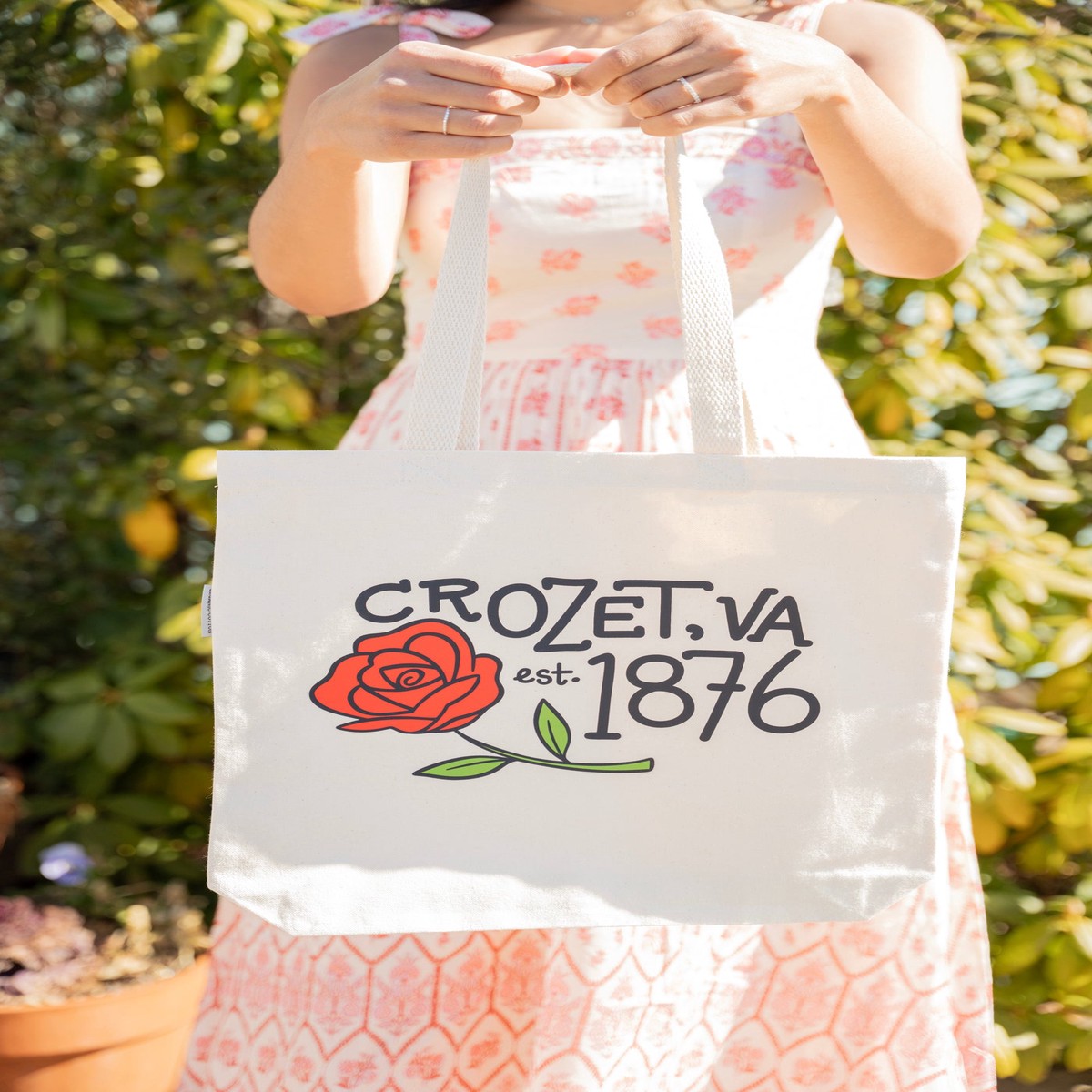 Crozet Rose Tote Bags