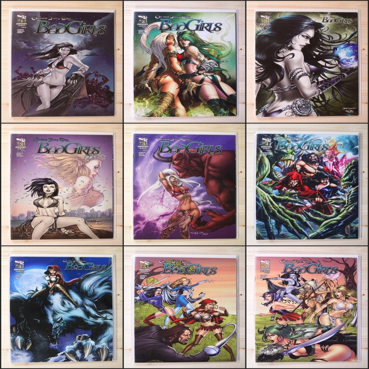 Grimm Fairy Tales Bad Girls 1-5 Zenoscope (2012) (9 Issues) Full Series AB Covers