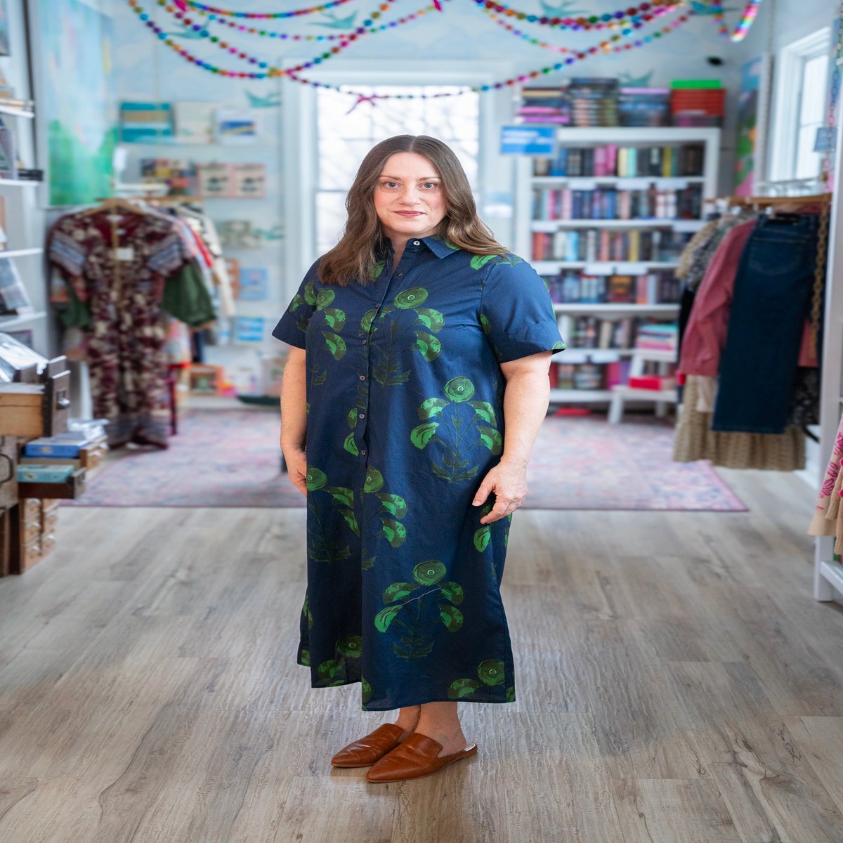 Amelia Navy Midi Dress
