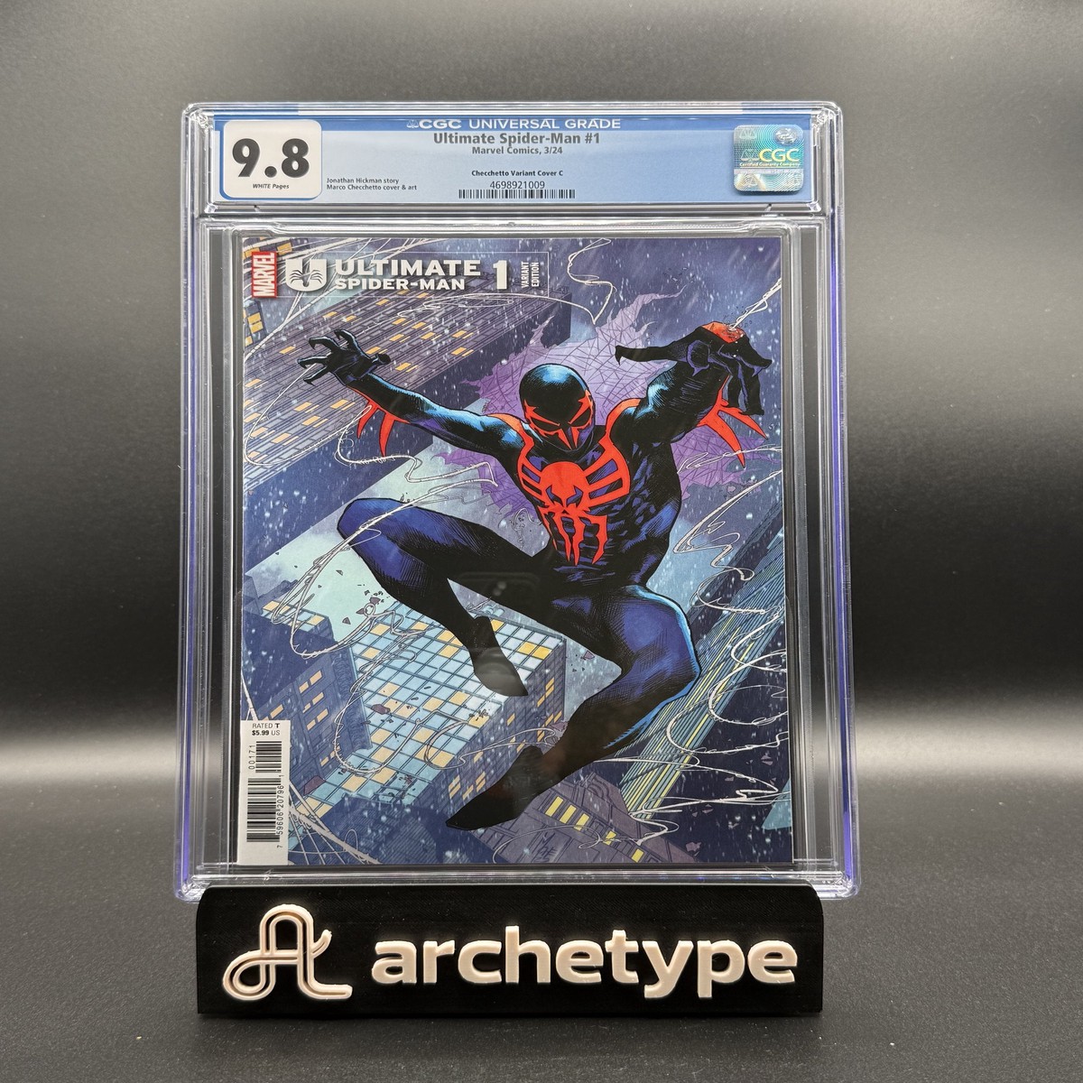 Ultimate Spider-Man 1 Marvel (2024) CGC 98 NMMT Jonathan Hickman story Checchetto Variant Cover C