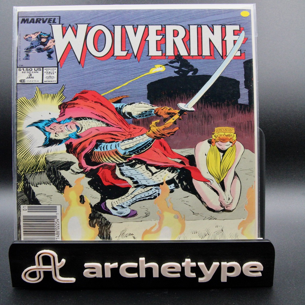 Wolverine 3 Marvel (1989) 92 NM- Wolverine Black Blade Chris Claremont story Newsstand