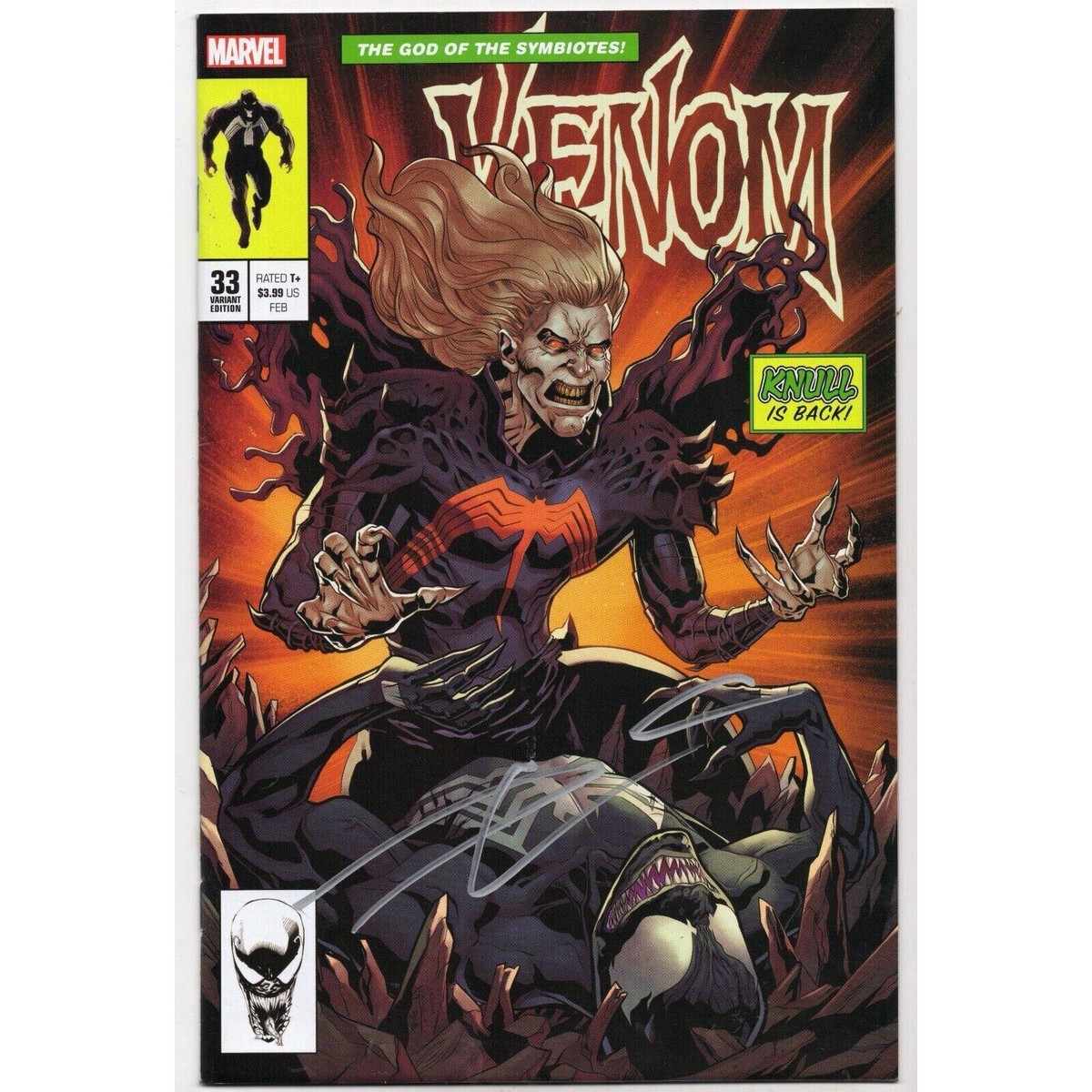 Venom 33 Marvel (2021) Sliney Variant Signed Donnie Cates COA Comic Book