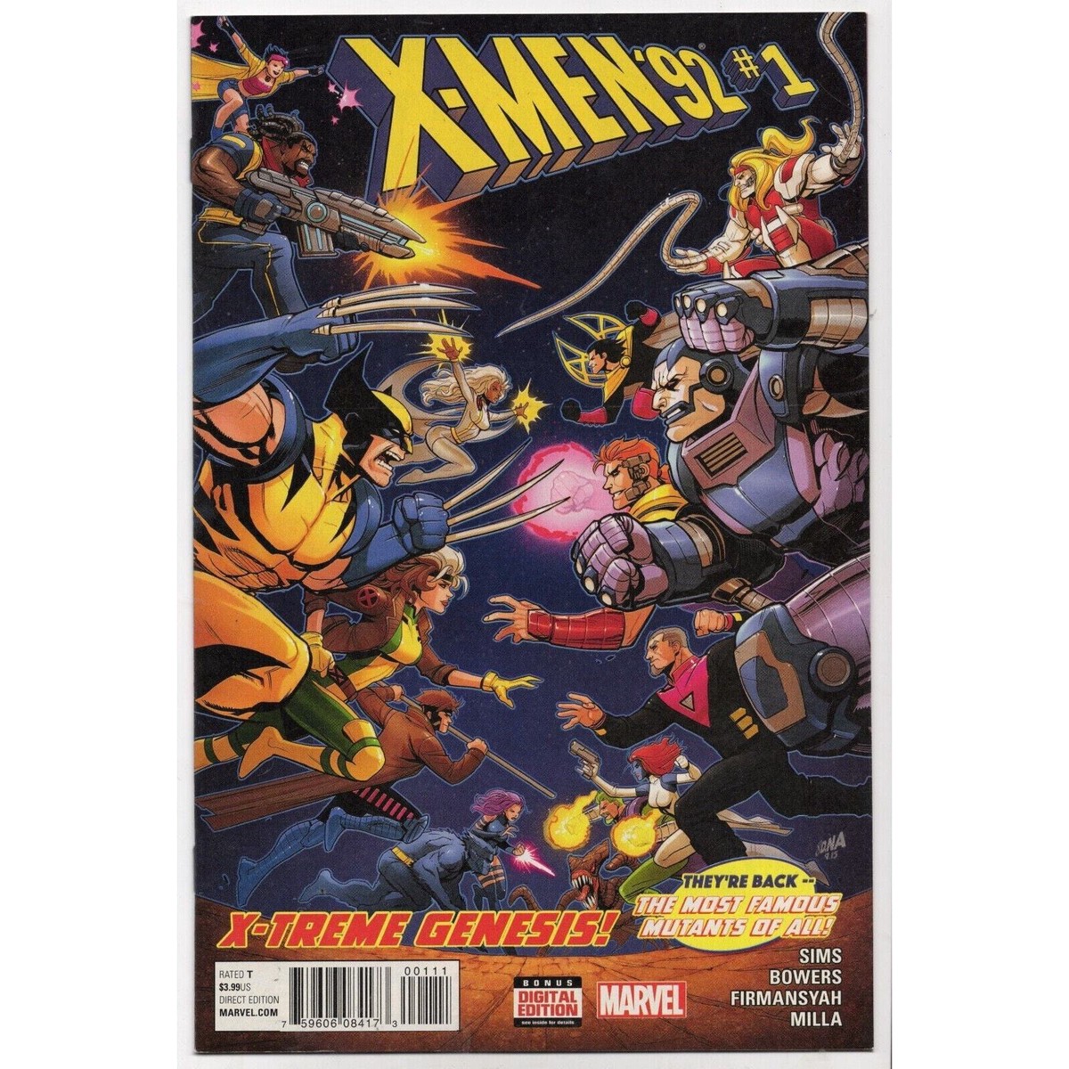X-Men 92 1 Marvel Comics (2016) David Nakayama DNA Cover Cartoon Homage