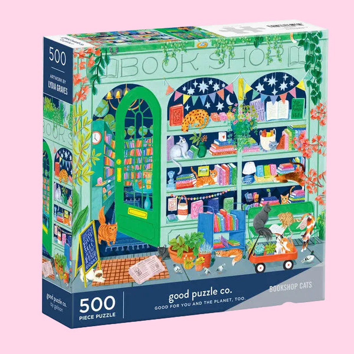 Good Puzzle Co Bookshop Cats 500 Piece Puzzle