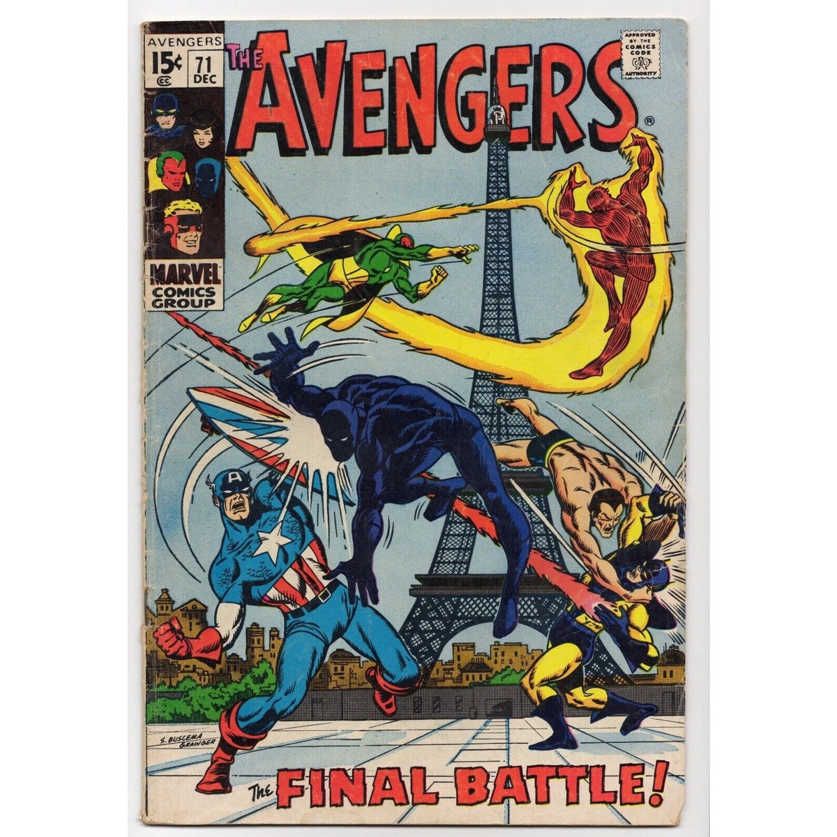 Avengers 71 - 1st Appearance Invaders Black Knight Joins - Marvel Comics (1969)