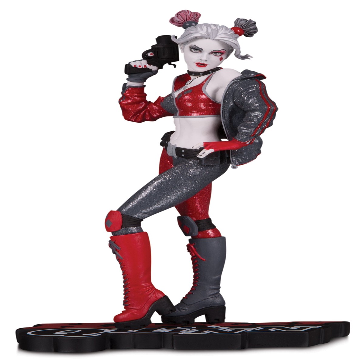 HARLEY QUINN RED WHITE BLACK STATUE BY JOSHUA MIDDLETON