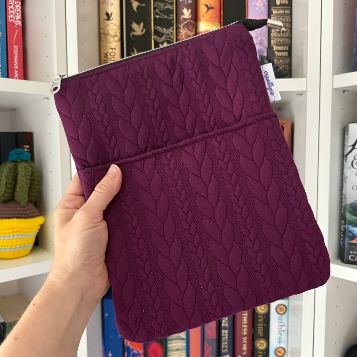 Its Sweater Weather - Plum - Zippered Book Sleeve