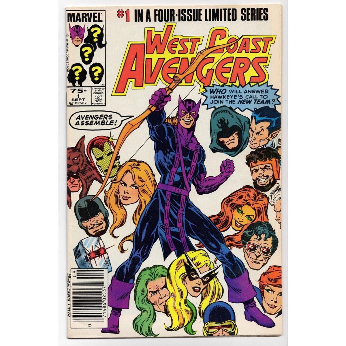 West Coast Avengers 1 NEWSSTAND Marvel Comics (1984) - Origin First Team