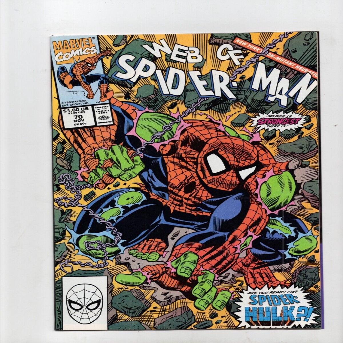 Web of Spider-Man 70 Marvel Comics (1990) First App Spider-Hulk