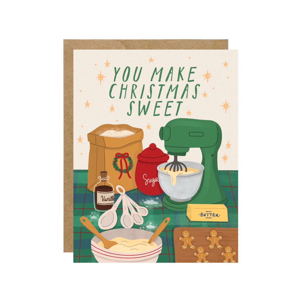 You Make Christmas Sweet - Gingerbread Baking Holiday Card