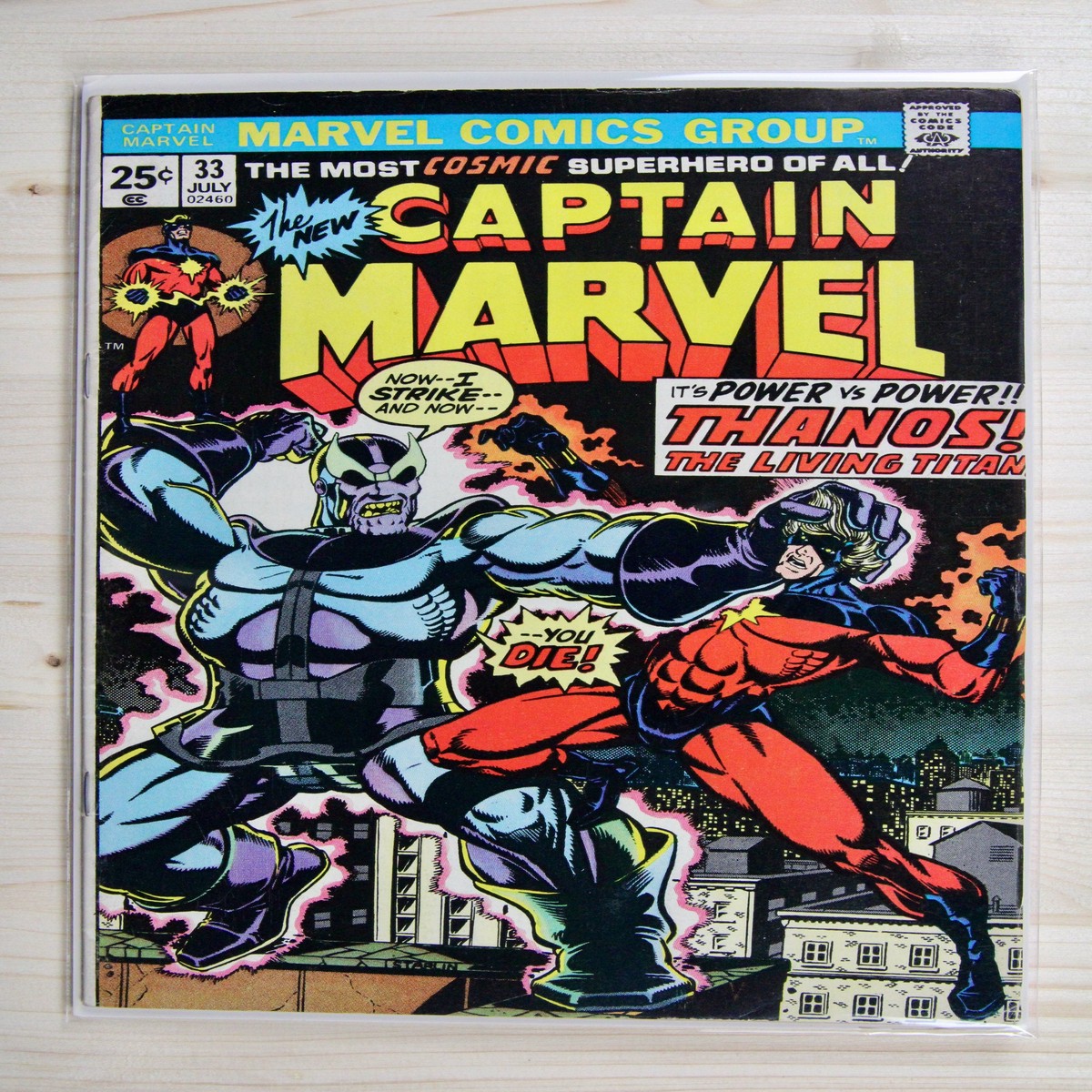 Captain Marvel 33 Marvel (1974) 90 VFNM Thanos War Klaus Janson