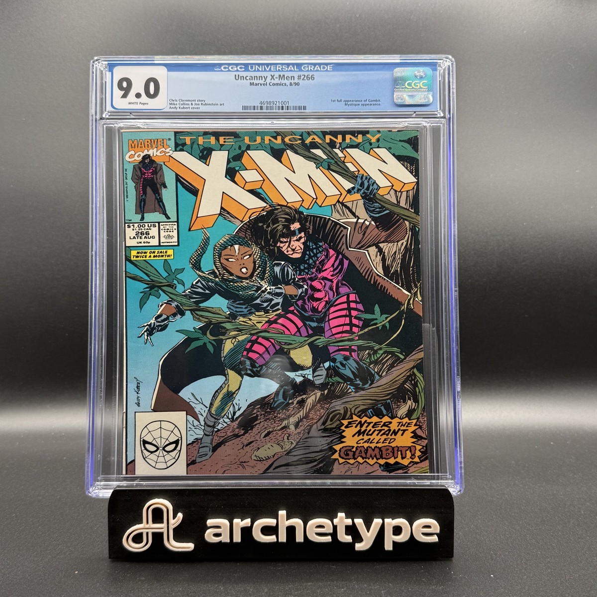 The Uncanny X-Men 266 Marvel (1990) CGC 90 VFNM White Pages 1st Gambit