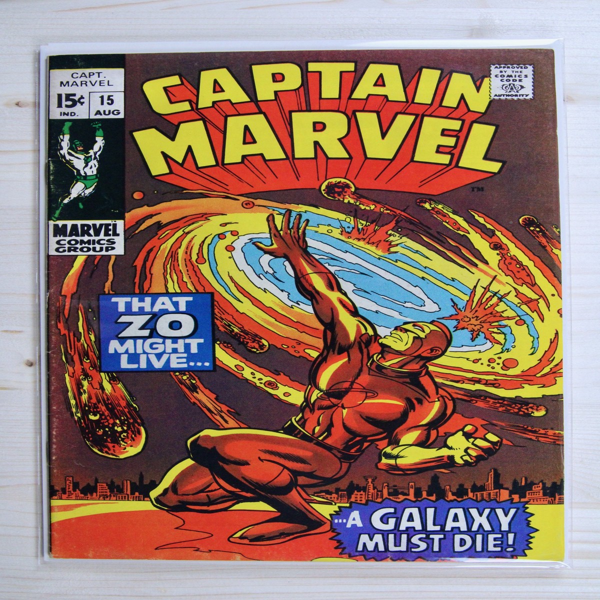 Captain Marvel 15 Marvel (1969) 55 FN- Stan Lee