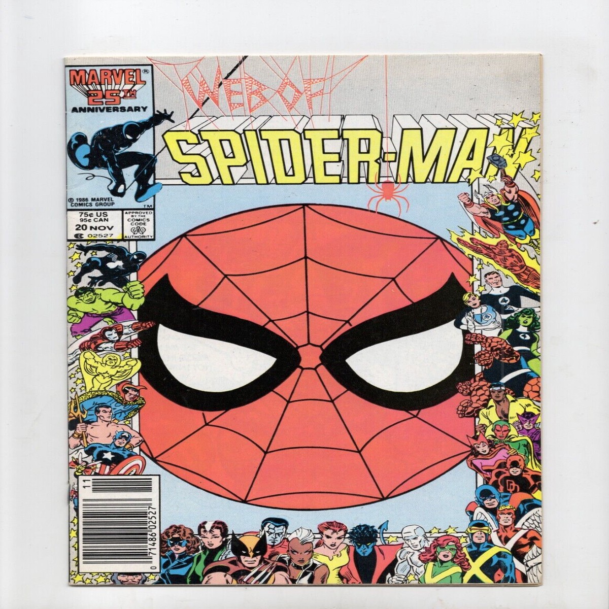 Web of Spider-Man 20 Marvel Comics (1986) Newsstand Anniversary Cover