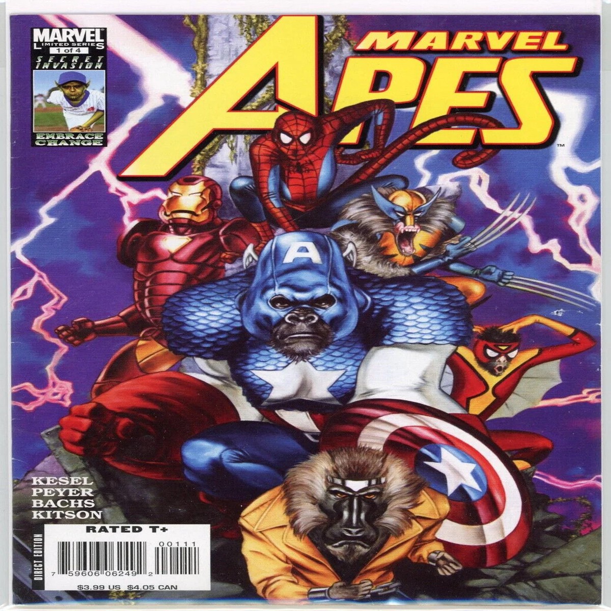 Marvel Apes (2008) 1-4 (4 Comics) Series Lot