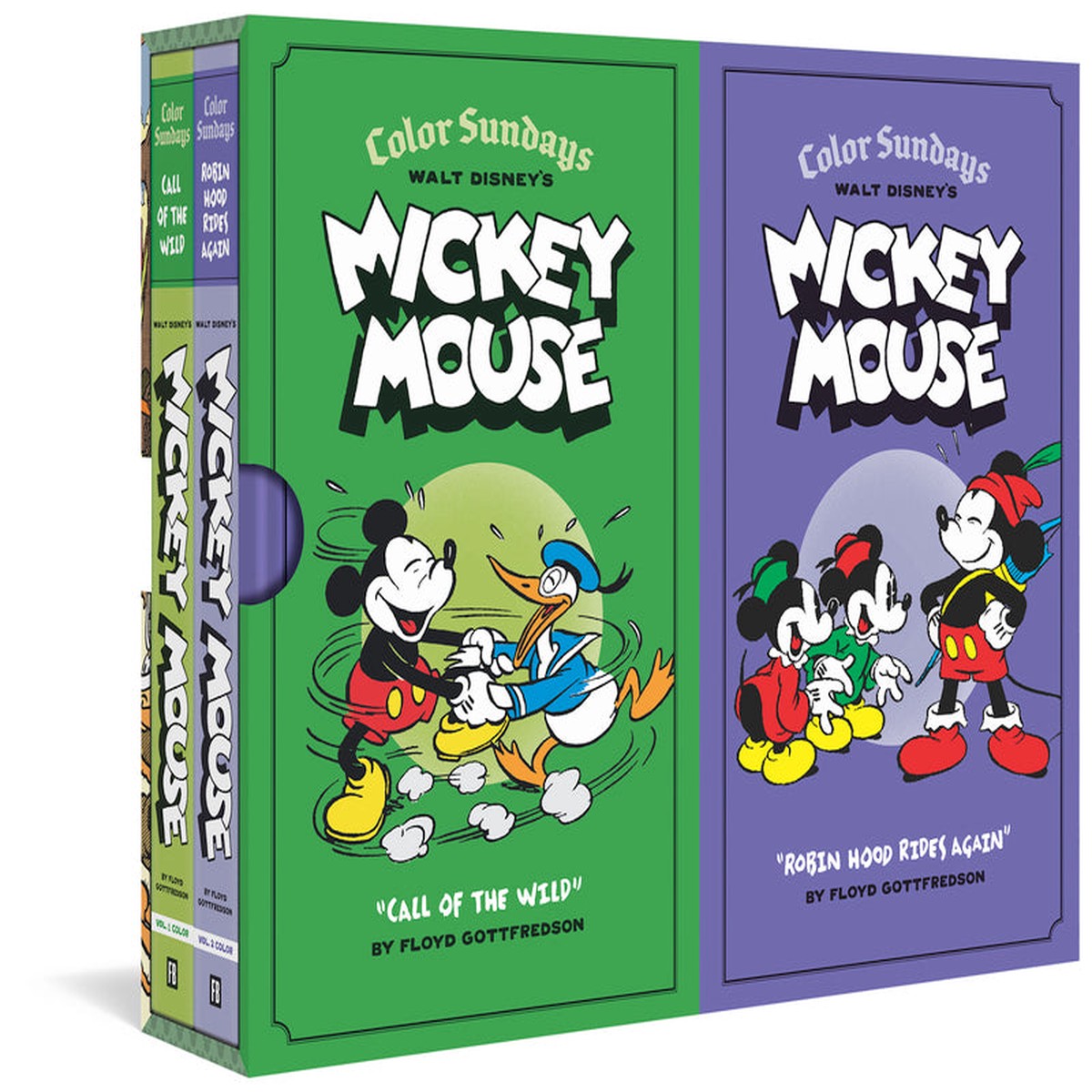Walt Disneys Mickey Mouse Color Sundays Gift Box Set Call Of The Wild andRobin Hood Rises Again Vols 1 2