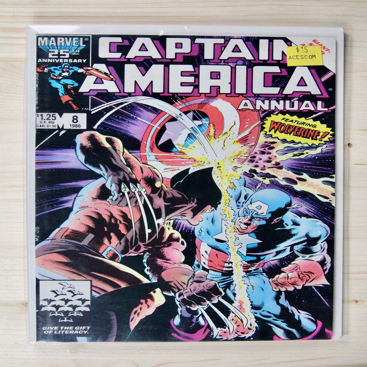 Captain America Annual 8 Marvel (1986) 94 NM Iconic Wolverine Cover