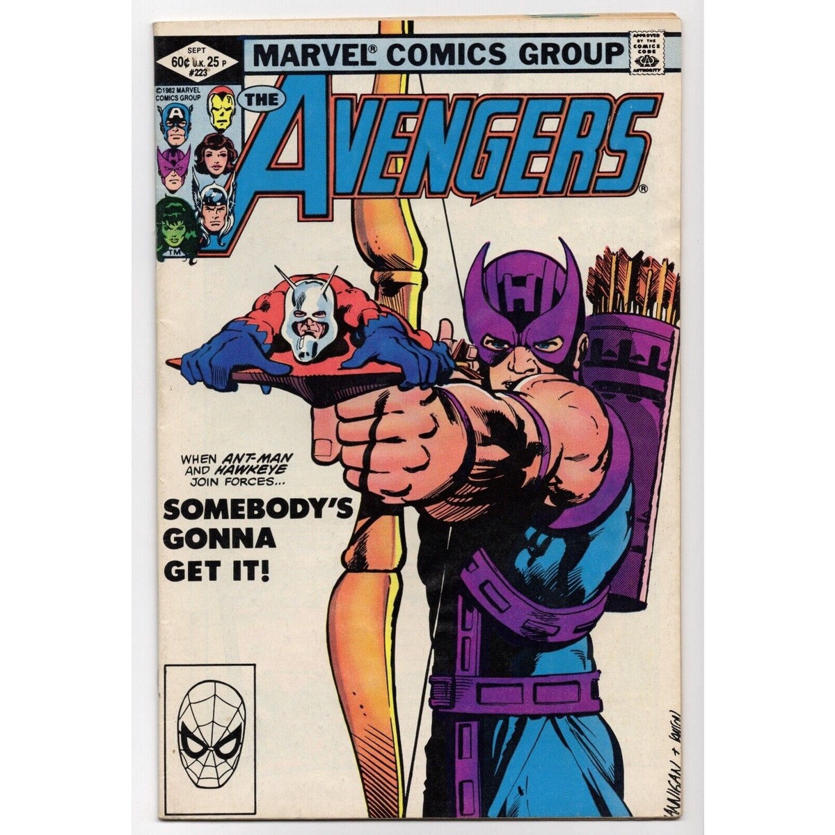 Avengers 223 Marvel Comics (1982) Hawkeye Ant-Man Taskmaster Ed Hannigan