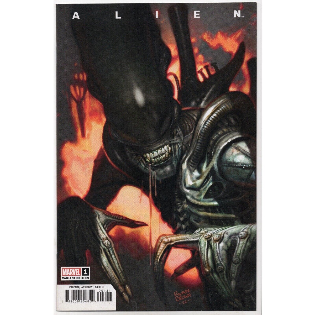 ALIEN 1 150 Marvel Comics (2022) RYAN BROWN Variant